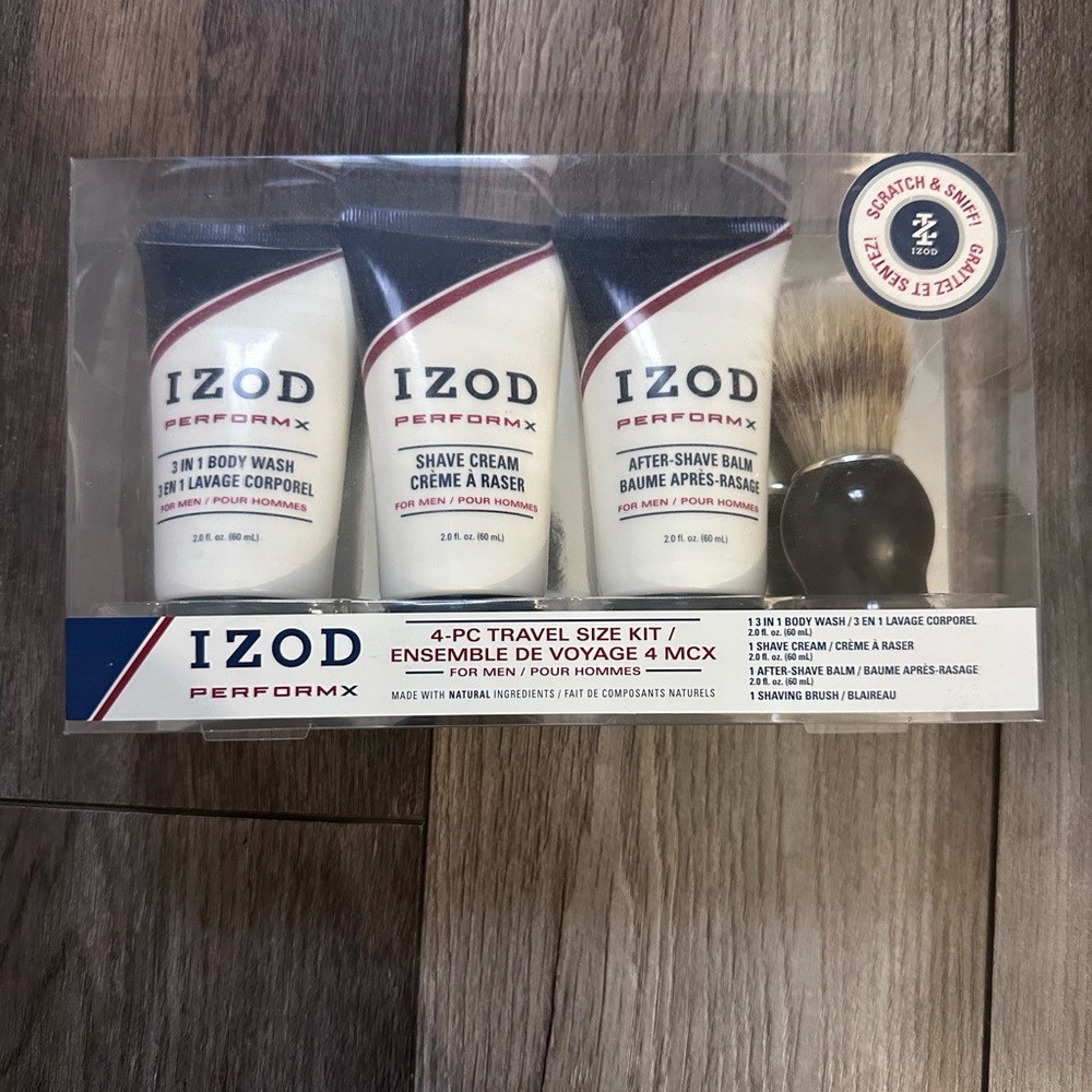 Mens Izod PerformX Travel Grooming Kit with Black and White Accents